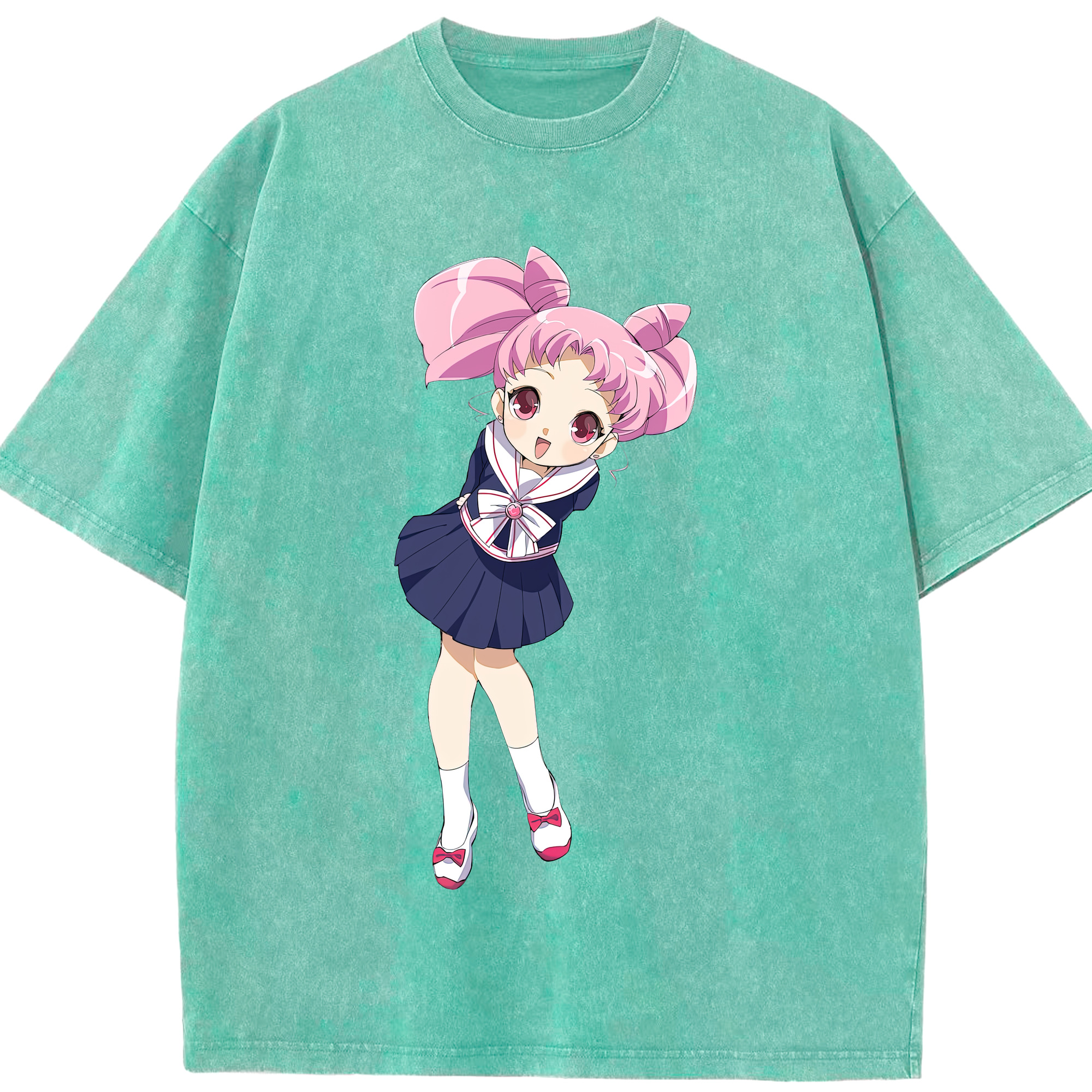 （画像用） 美少女戦士セーラームーン ちびうさ Sailor Moon Chibiusa Tsukino Usagi Small Lady Serenity 綿100% ヴィンテージ風 半袖Tシャツ（フロントプリント）